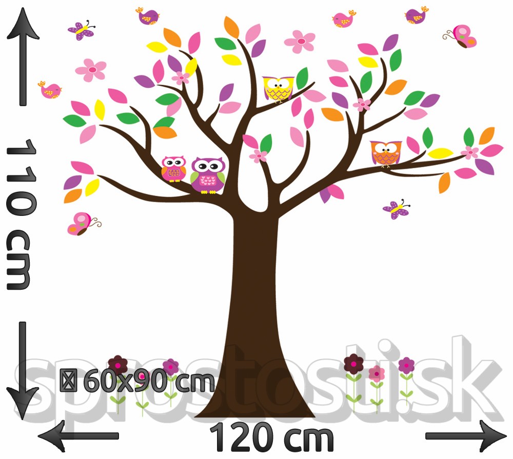 Samolepka na stenu - Tučný strom