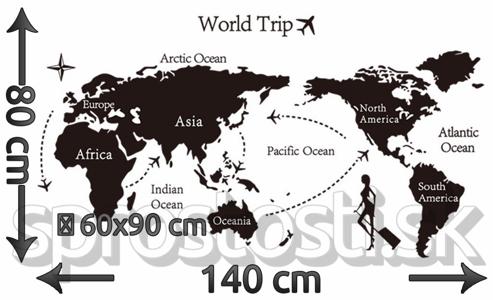 Samolepka na stenu - Cesta okolo sveta
