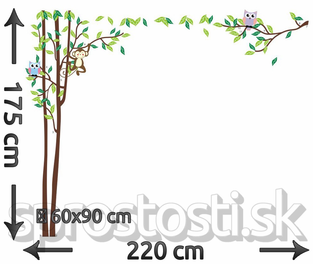 Samolepka na stenu - Natiahnutý strom