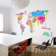 Samolepka na stenu - Farebná mapa sveta