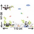 Samolepka na stenu - Veselé pandy
