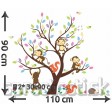 Samolepka na stenu - Opičky a Veveričky